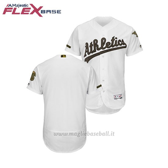 Maglia Baseball Uomo Oakland Athletics 2018 Dia de los Caidos Flex Base Bianco